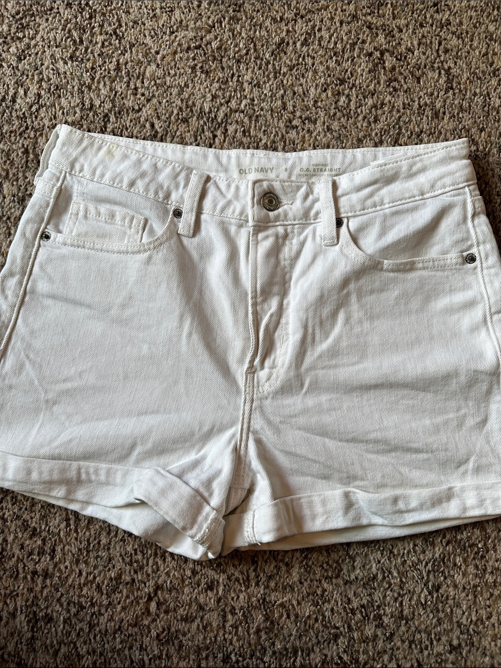 Old Navy White Denim High-Rise Shorts
